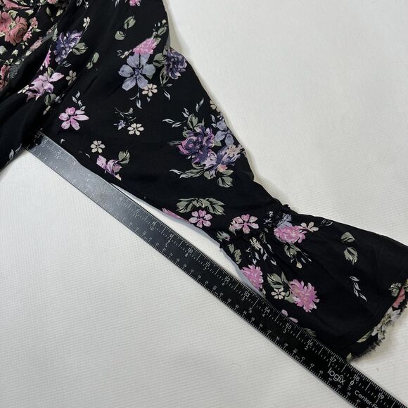 FREE PEOPLE Loretta Floral Printed Tunic Blouse with Frill Size Small Oversized - Picture 7 of 7